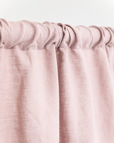 Rod pocket linen curtain panel (1 pcs) in Woodrose - MagicLinen