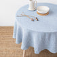Custom size round linen tablecloth in Blue melange - MagicLinen