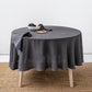 Custom size round linen tablecloth in Charcoal gray - MagicLinen
