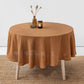 Custom size round linen tablecloth in Cinnamon - MagicLinen