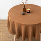 Custom size round linen tablecloth in Cinnamon - MagicLinen