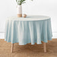 Custom size round linen tablecloth in Dusty blue - MagicLinen