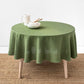 Custom size round linen tablecloth in Forest green - MagicLinen