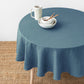 Custom size round linen tablecloth in Gray blue - MagicLinen