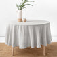Custom size round linen tablecloth in Light gray - MagicLinen