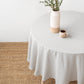 Custom size round linen tablecloth in Light gray - MagicLinen
