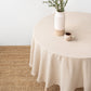 Custom size round linen tablecloth in Natural linen - MagicLinen