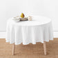 Custom size round linen tablecloth in White - MagicLinen
