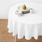 Custom size round linen tablecloth in White - MagicLinen