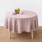 Custom size round linen tablecloth in Woodrose - MagicLinen