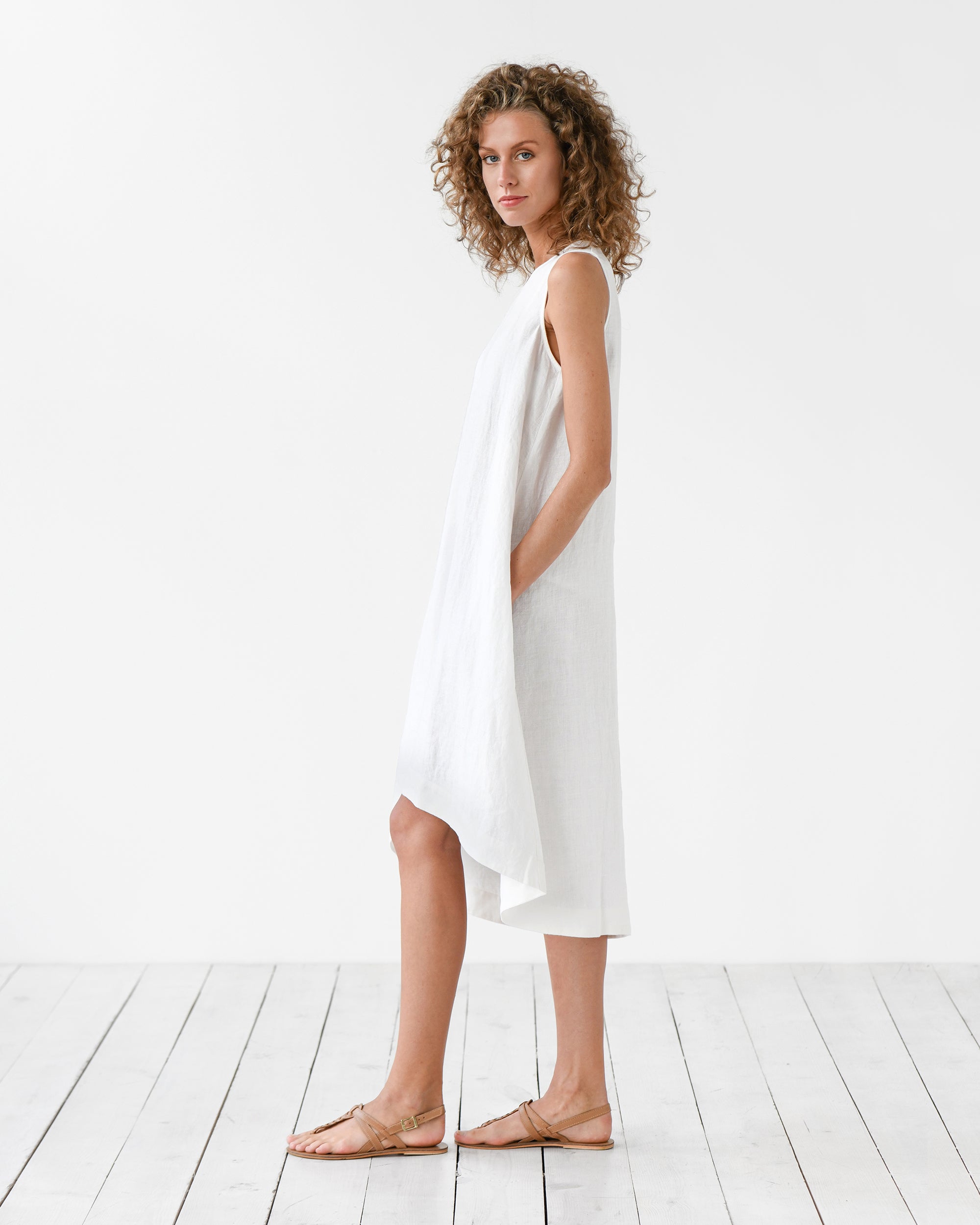 White Royal Toscana Linen Dress | MagicLinen