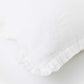 Custom size ruffle trim linen pillowcase in White - MagicLinen