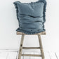 Custom size ruffle trim linen pillowcase in Gray blue - MagicLinen