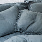 Custom size ruffle trim linen pillowcase in Gray blue - MagicLinen