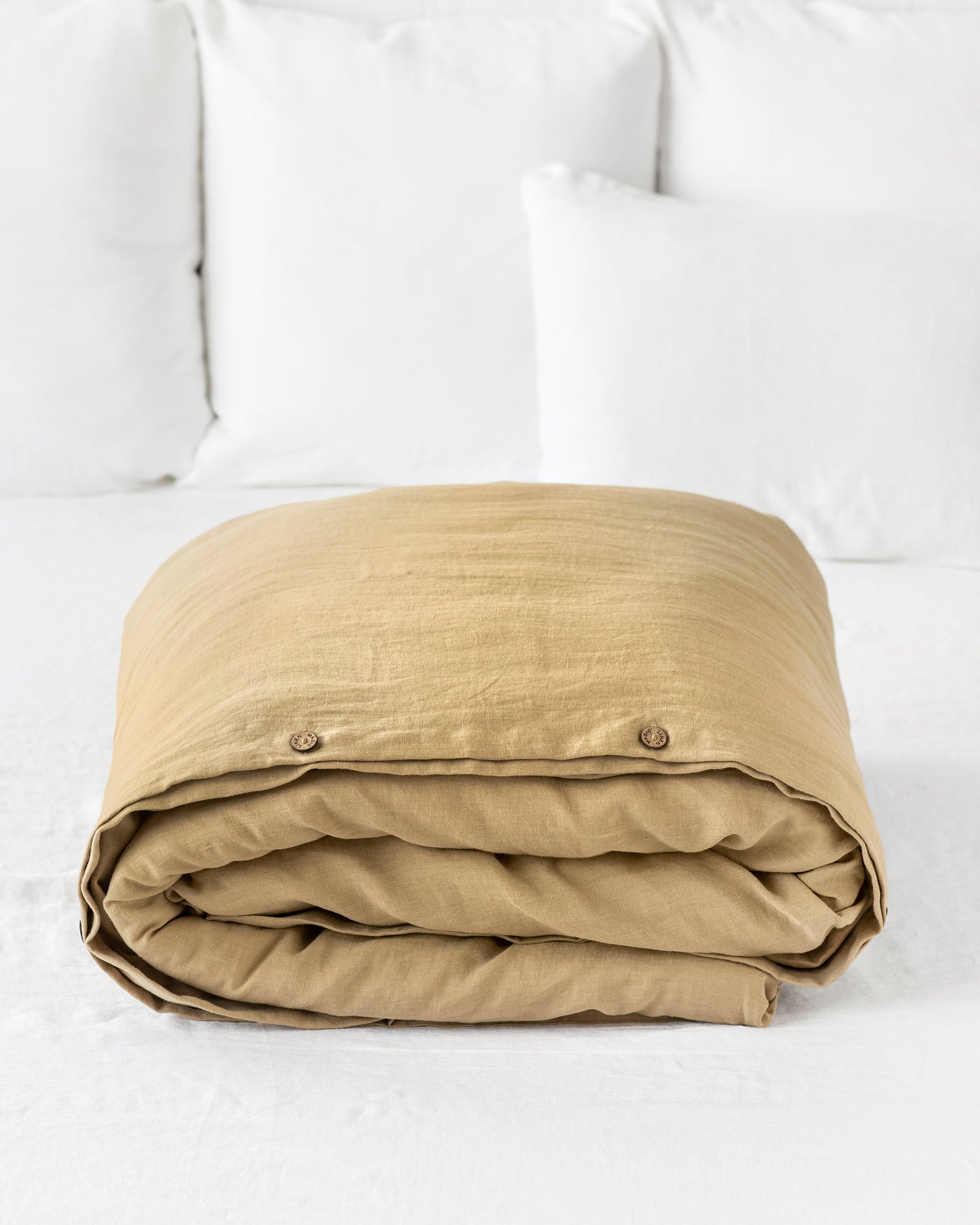 Custom size Sandy beige linen duvet cover - MagicLinen