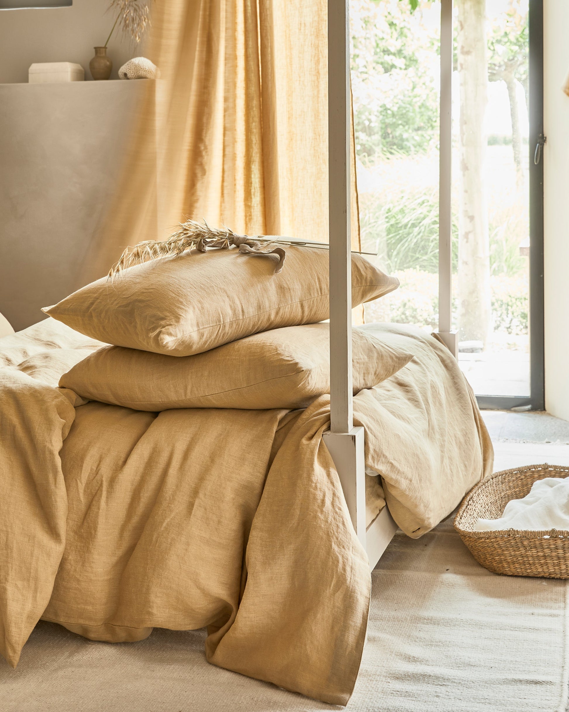 Custom size Sandy beige linen duvet cover - MagicLinen