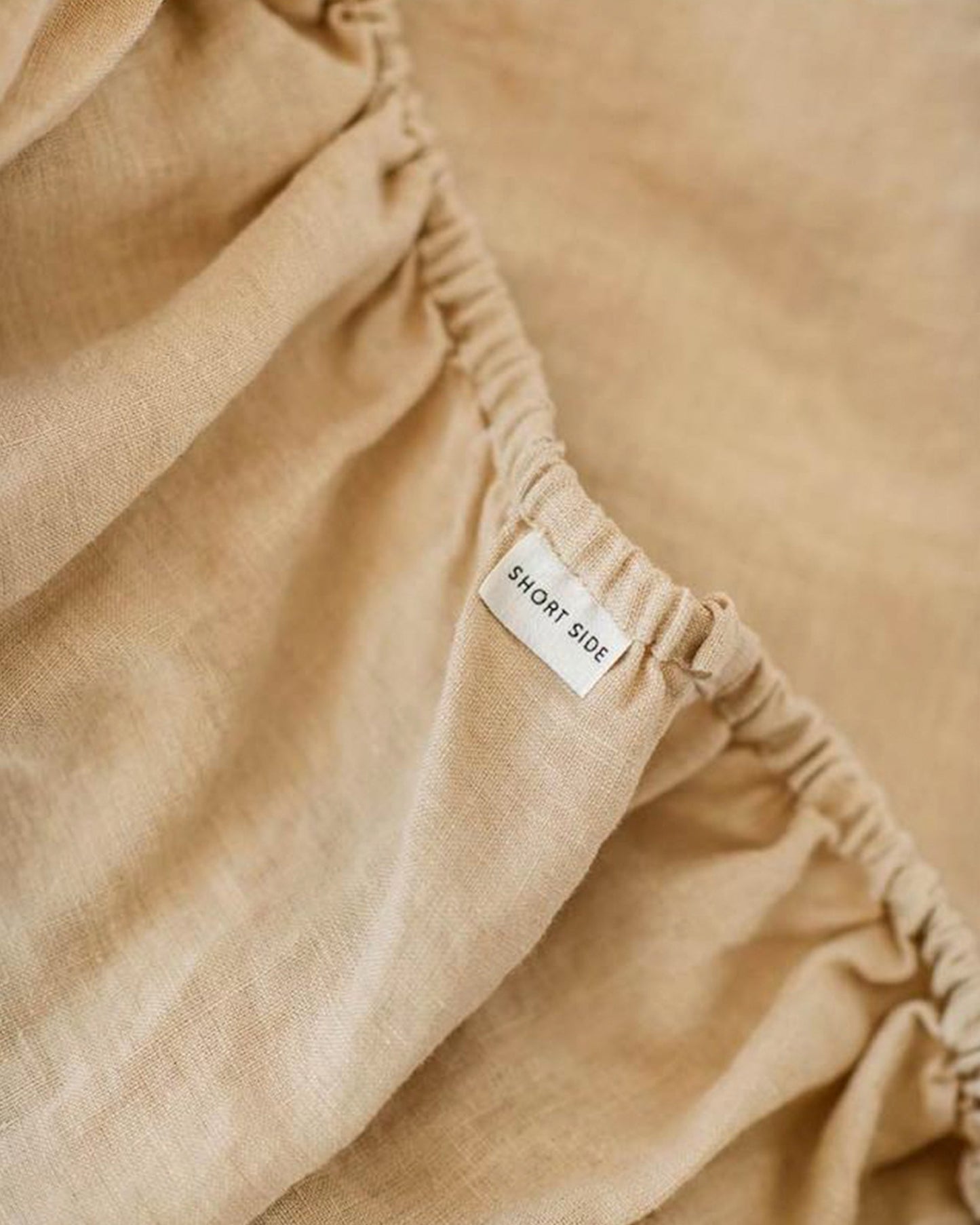 Custom size Sandy beige linen fitted sheet - MagicLinen