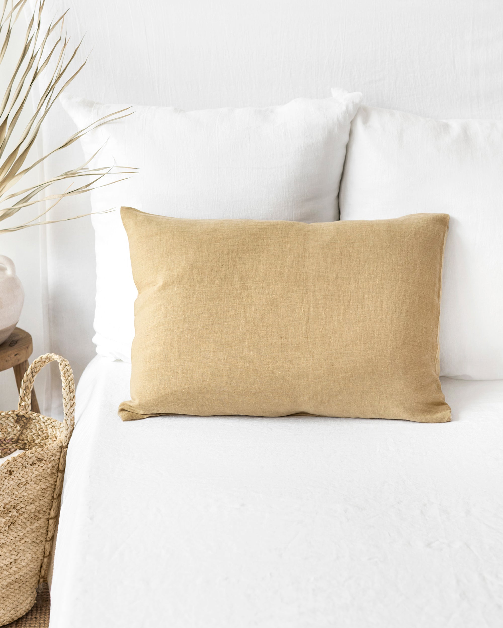 Sandy Beige Linen Pillow Cover | MagicLinen - US King 20inx36in