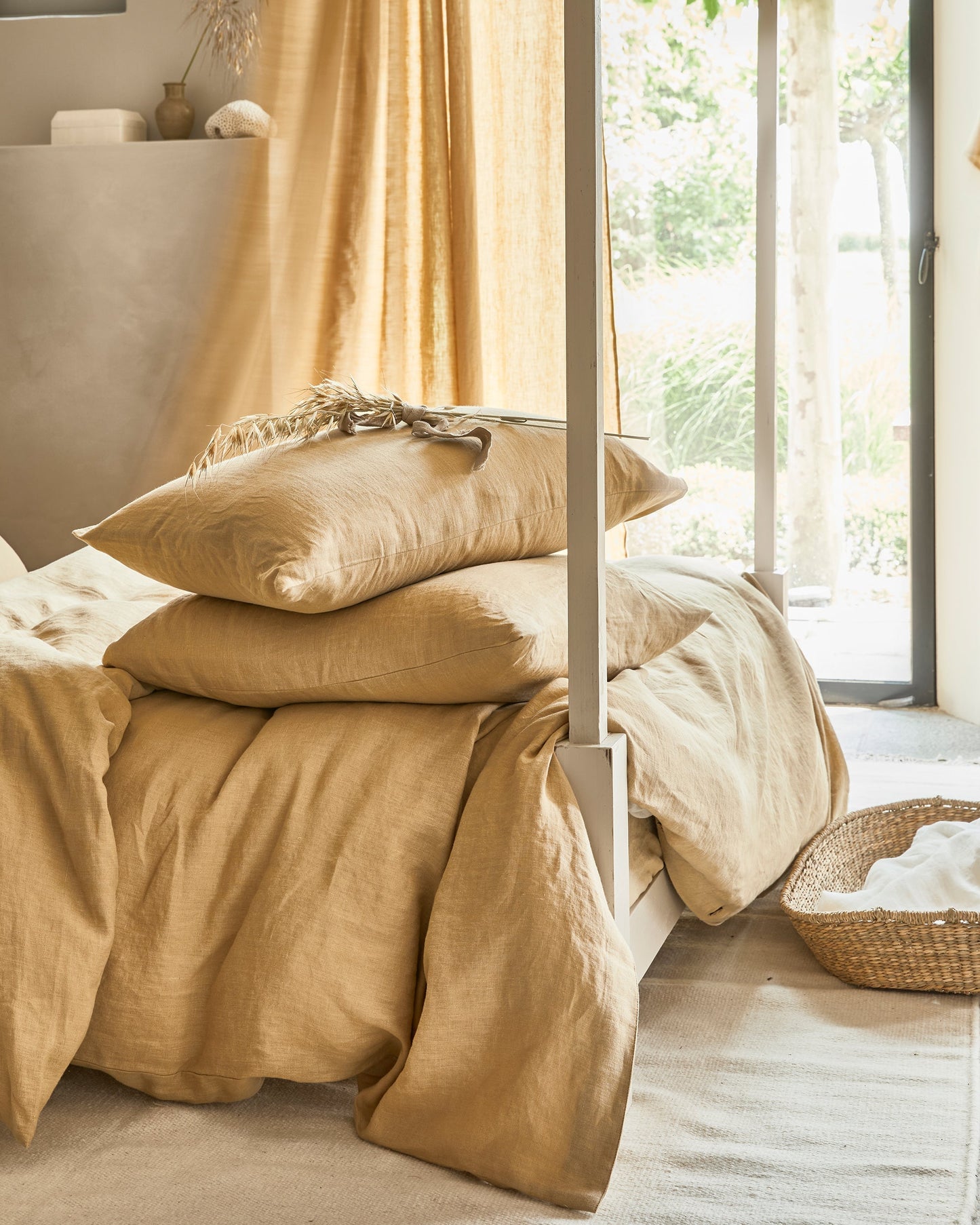 Custom size Sandy beige linen pillowcase - MagicLinen