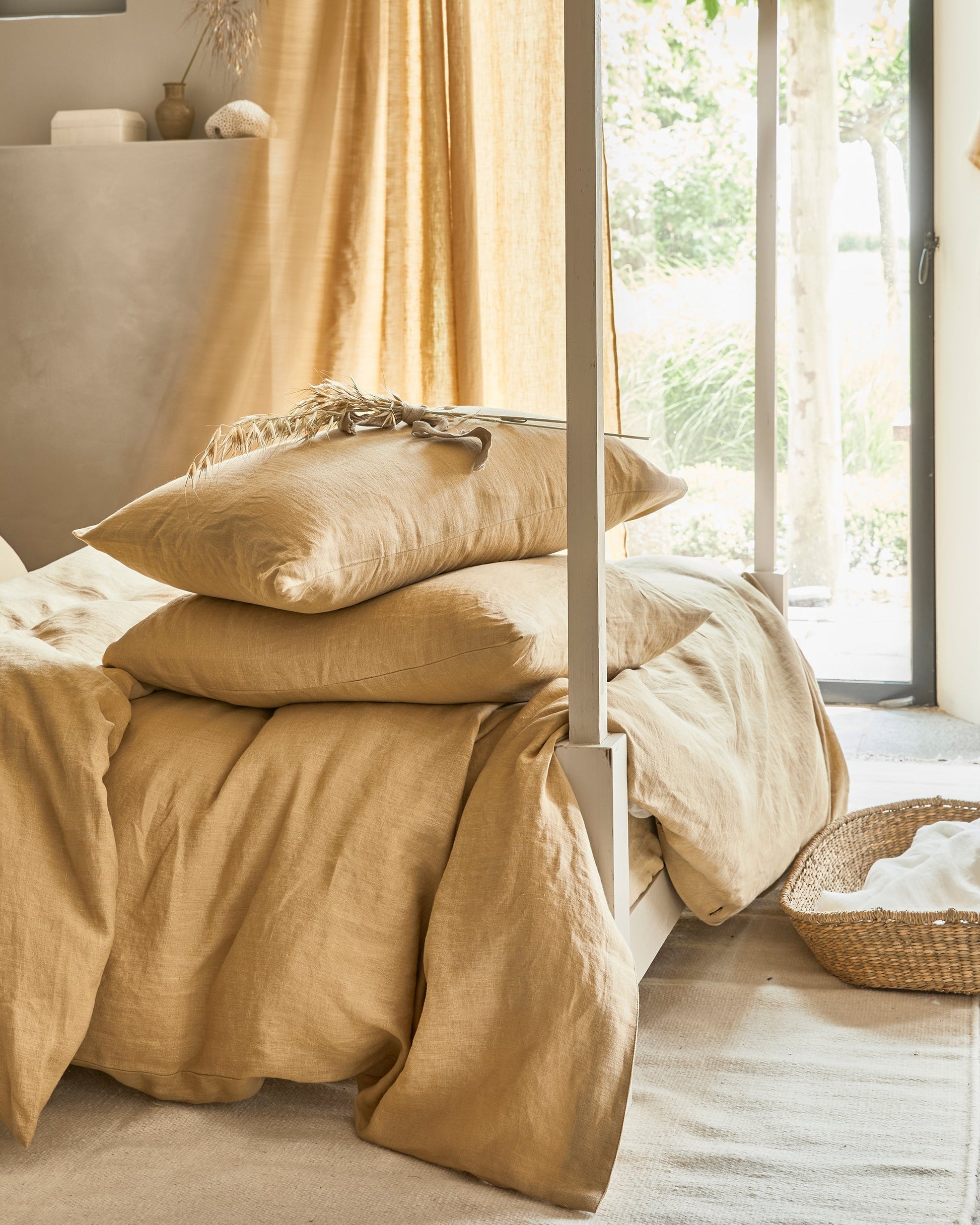 Custom size Sandy beige linen pillowcase - MagicLinen