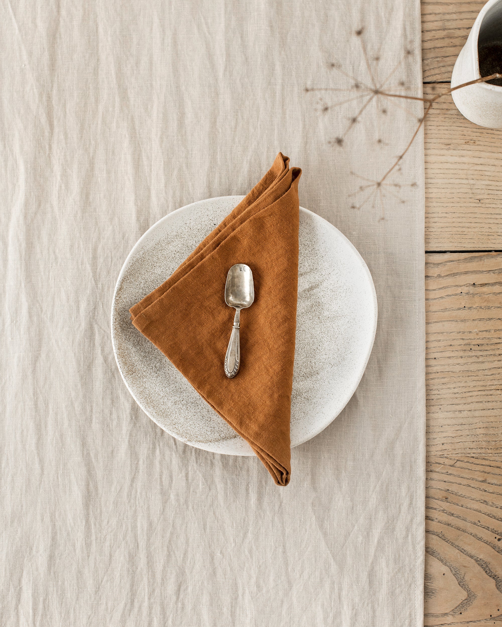 Cinnamon linen napkin set of 2