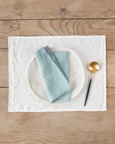 Dusty blue linen napkin set of 2 - MagicLinen