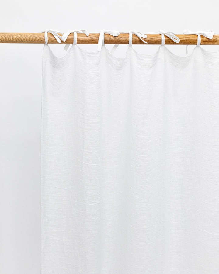 Sheer tie top linen curtain panel (1 pcs) - MagicLinen