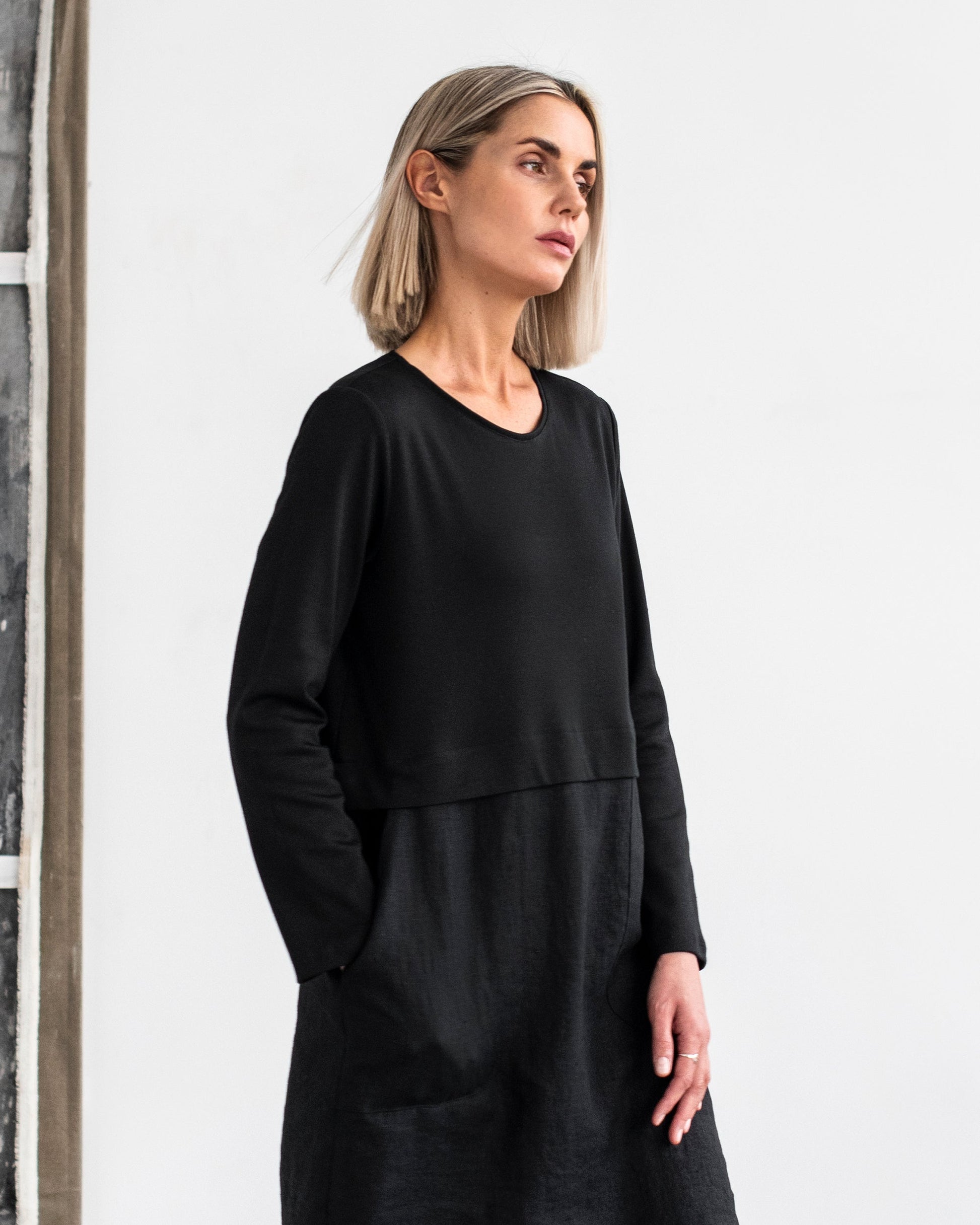 Straight Cut Linen-Cotton Dress SION | MagicLinen Straight Cut Linen-Cotton Dress SION | MagicLinen