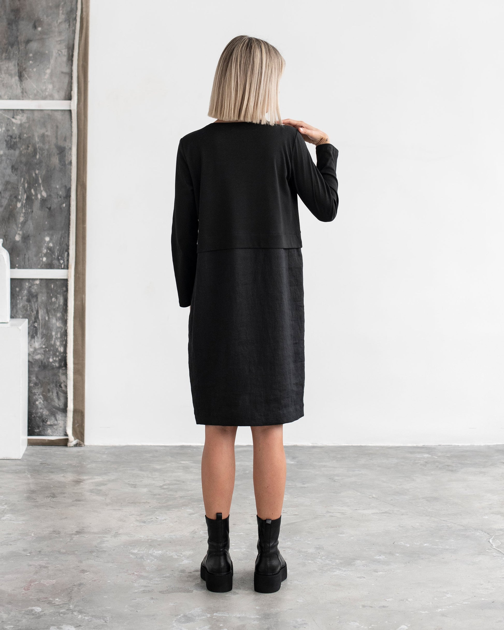 Straight Cut Linen-Cotton Dress SION | MagicLinen Straight Cut Linen-Cotton Dress SION | MagicLinen