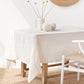 Custom size Striped in natural linen tablecloth - MagicLinen