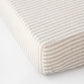 Custom size Striped in natural linen fitted sheet - MagicLinen