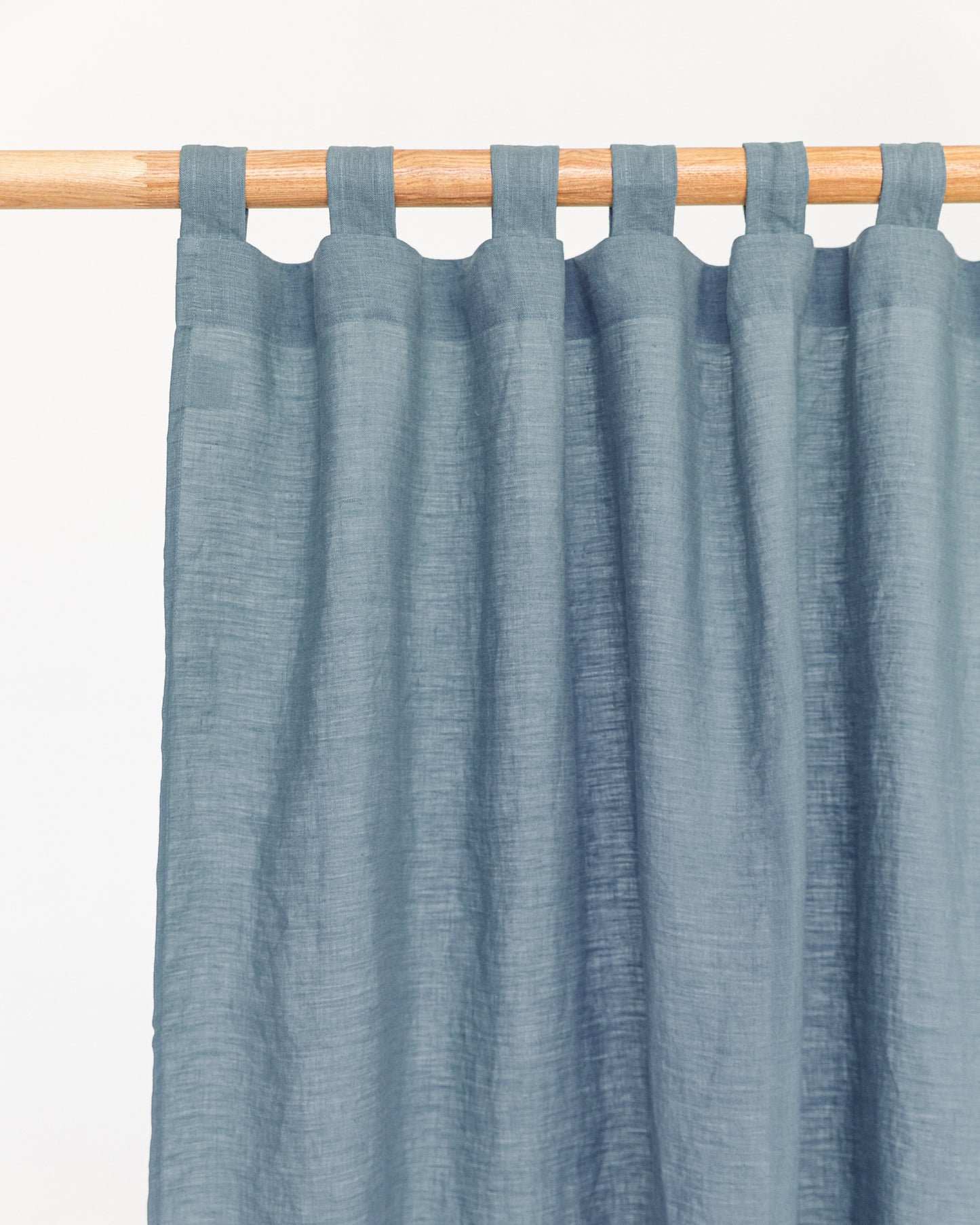 Tab top linen curtain panel (1 pcs) in Gray blue - MagicLinen