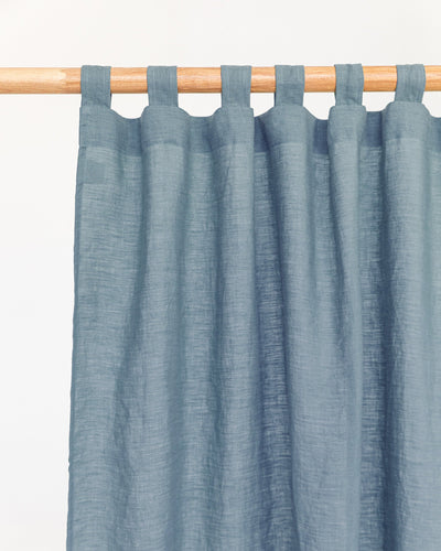 Custom size tab top linen curtain panel (1 pcs) in Gray blue - MagicLinen