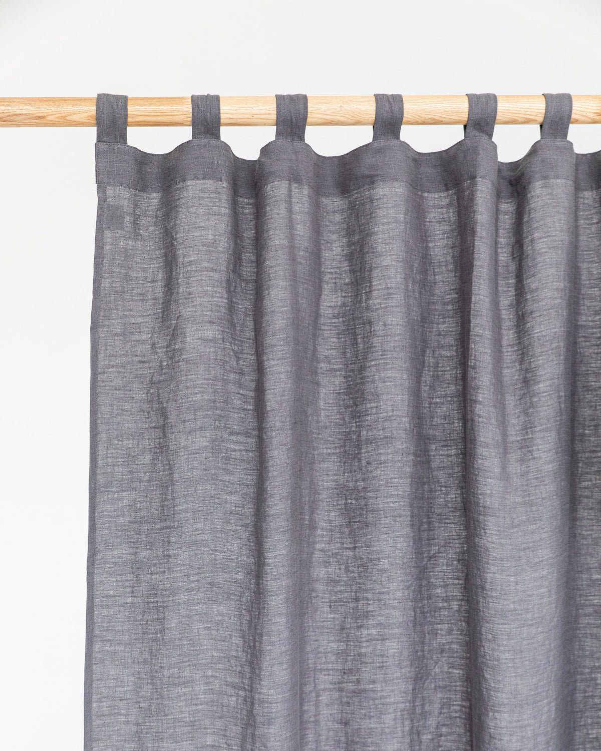 Tab top linen curtain panel