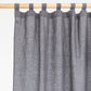Custom size tab top linen curtain panel (1 pcs) in Charcoal gray - MagicLinen