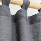 Custom size tab top linen curtain panel (1 pcs) in Charcoal gray - MagicLinen