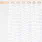 Custom size tab top linen curtain panel (1 pcs) in Charcoal grid - MagicLinen