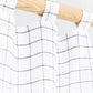 Custom size tab top linen curtain panel (1 pcs) in Charcoal grid - MagicLinen