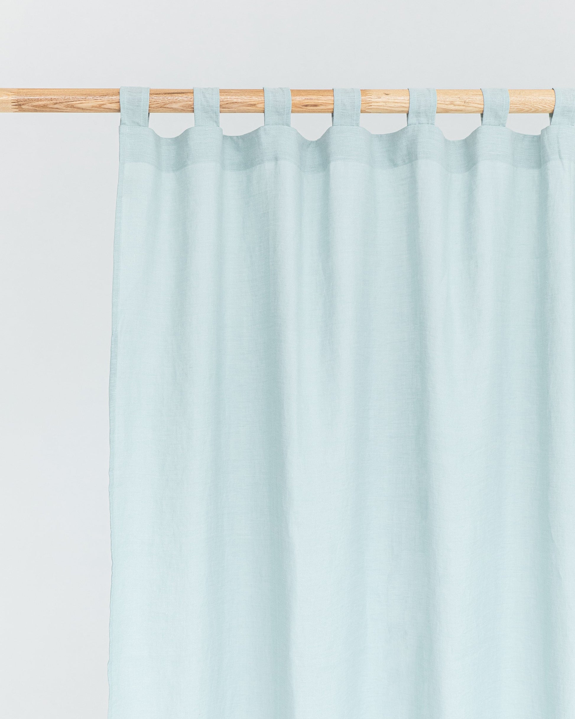 Tab top linen curtain panel (1 pcs) in Dusty blue - MagicLinen