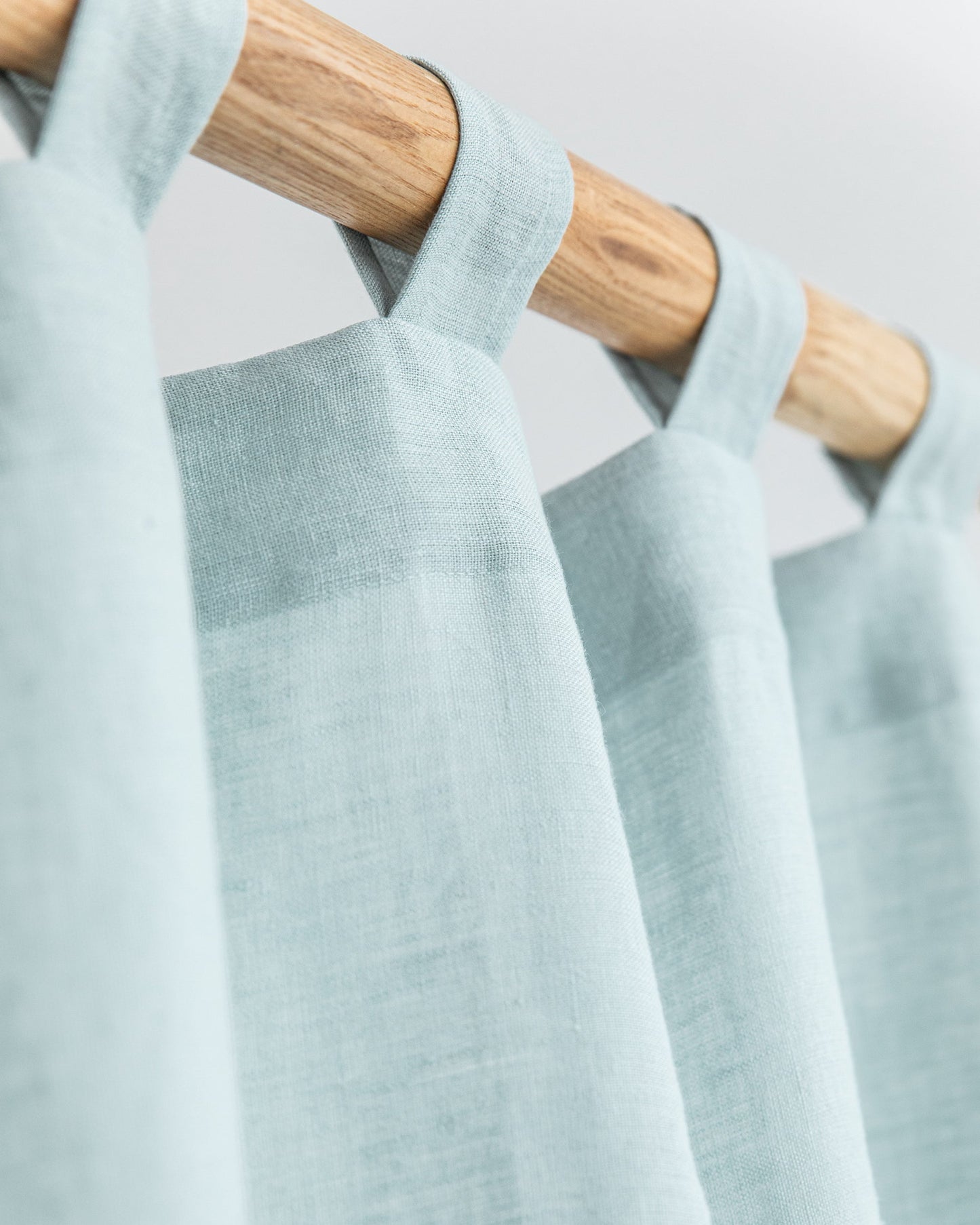 Custom size tab top linen curtain panel (1 pcs) in Dusty blue - MagicLinen