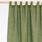 Custom size tab top linen curtain panel (1 pcs) in Forest green - MagicLinen