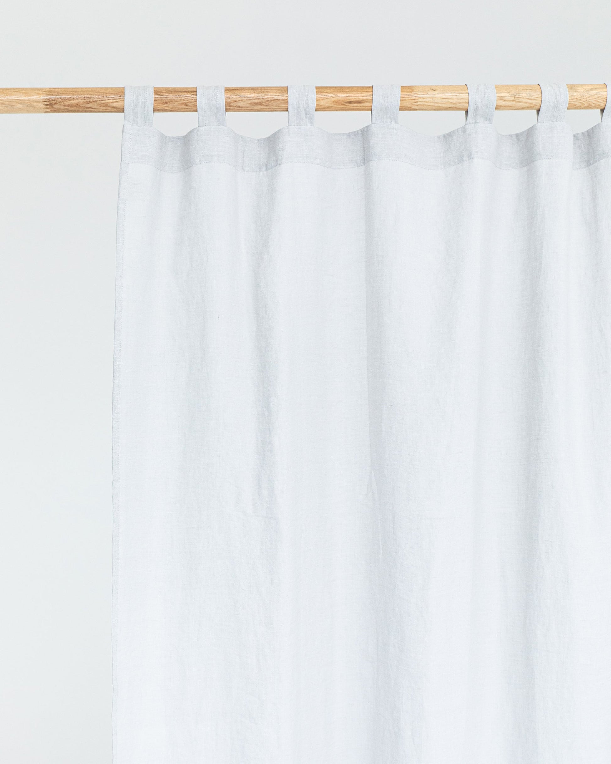 Custom size tab top linen curtain panel (1 pcs) in Light gray - MagicLinen
