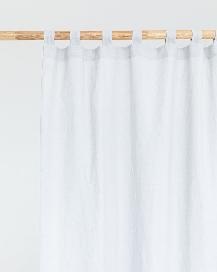 Custom size tab top linen curtain panel (1 pcs) in Light gray - MagicLinen