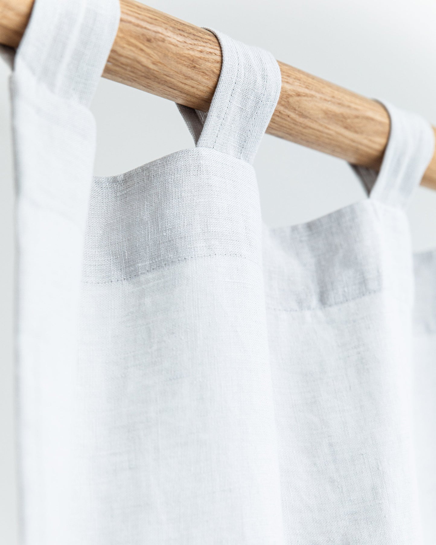 Custom size tab top linen curtain panel (1 pcs) in Light gray - MagicLinen