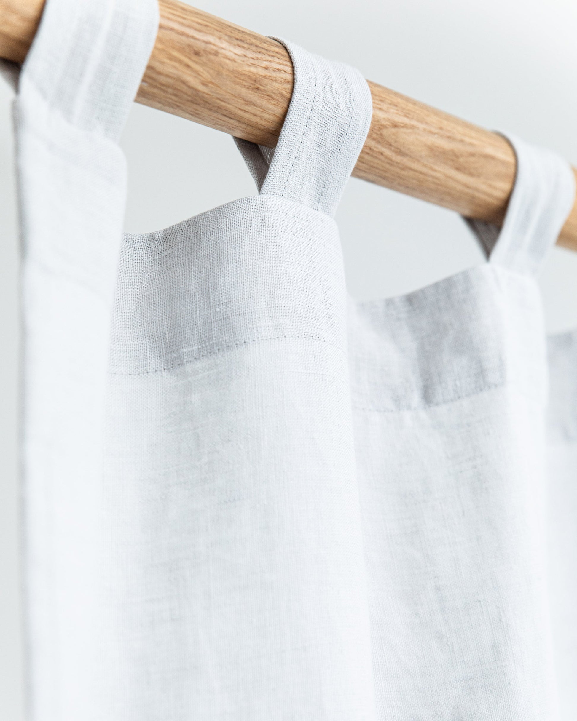 Custom size tab top linen curtain panel (1 pcs) in Light gray - MagicLinen