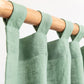 Custom size tab top linen curtain panel (1 pcs) in Matcha green - MagicLinen