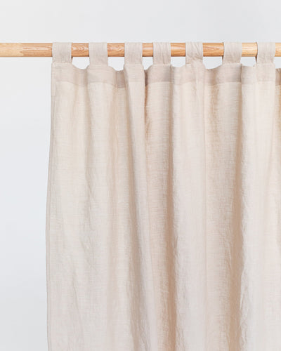 Tab top linen curtain panel (1 pcs) in Natural linen - MagicLinen