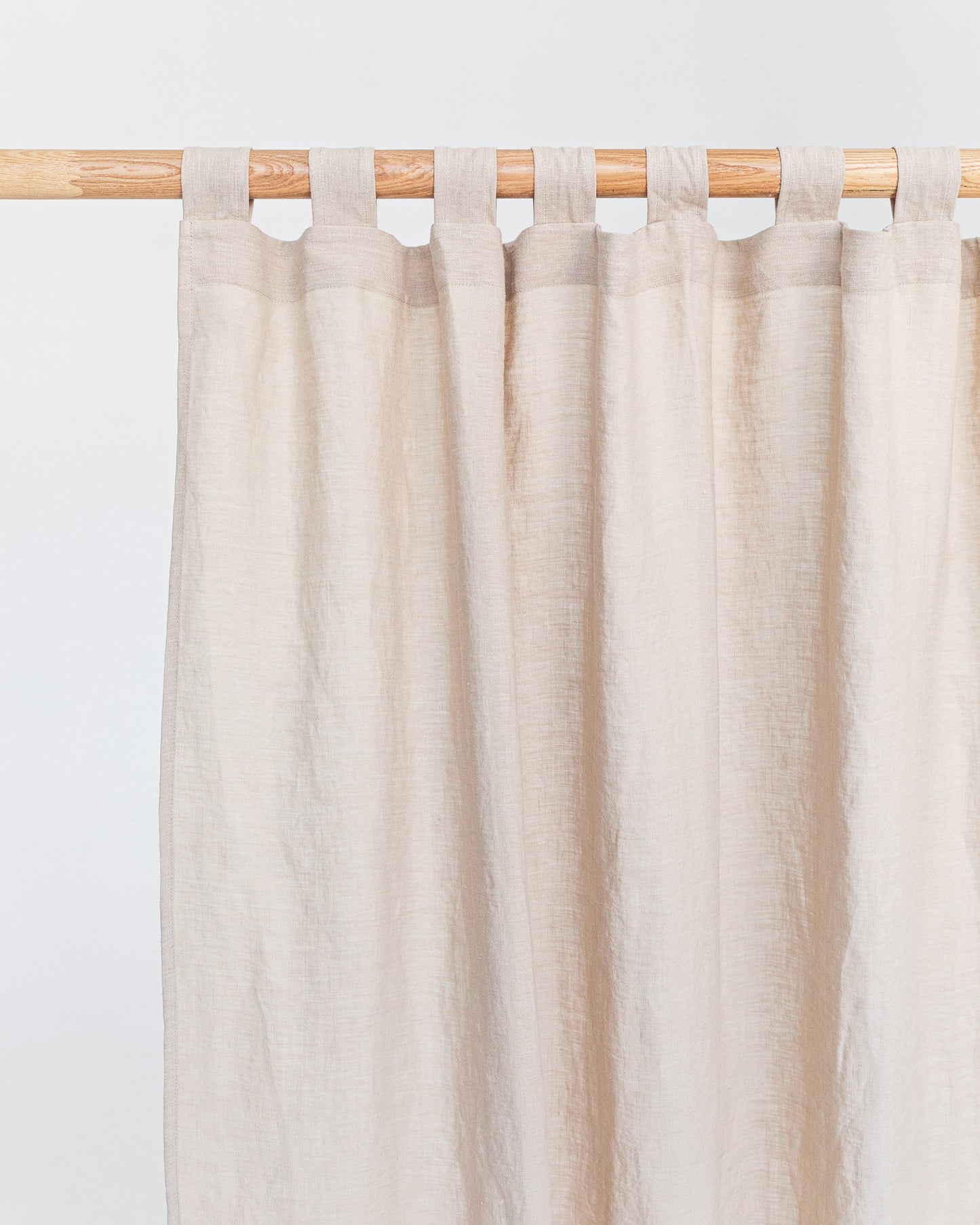 Custom size tab top linen curtain panel (1 pcs) in Natural linen - MagicLinen