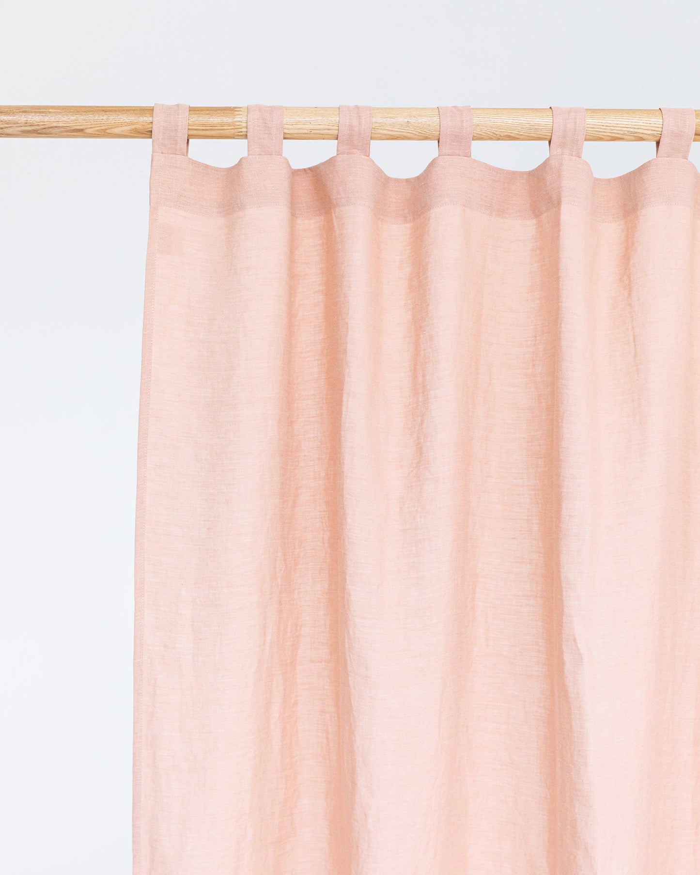 Tab top linen curtain panel (1 pcs) in Peach - MagicLinen