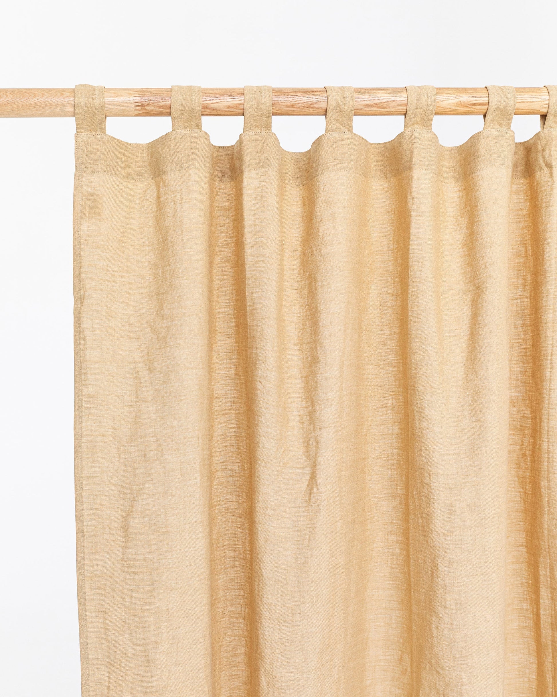 Custom size tab top linen curtain panel (1 pcs) in Sandy beige - MagicLinen